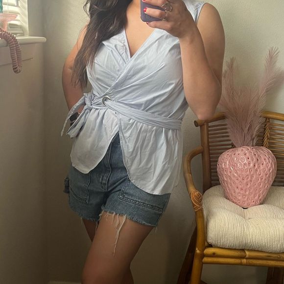 Small/medium Saks Fifth Avenue/WAYF minimalist blue top - Picture 4 of 8